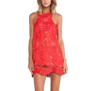 Lovers + Friends red lace dress size XS